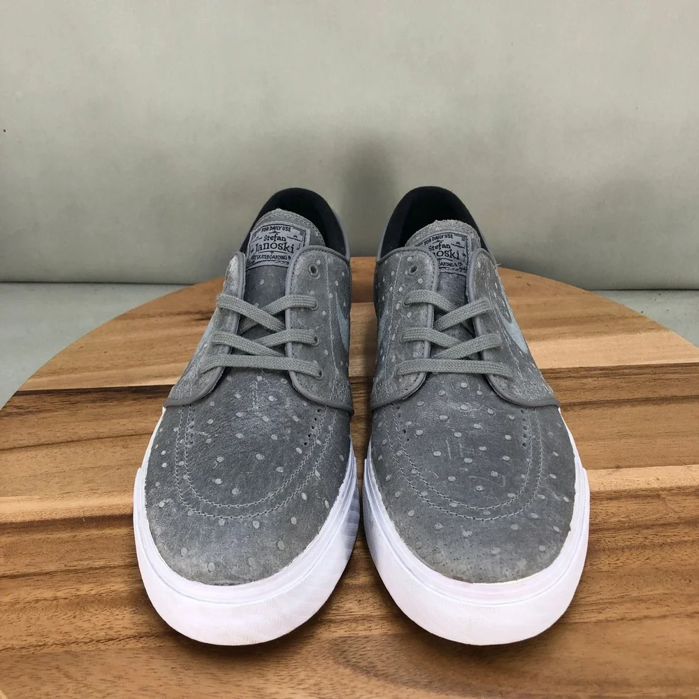 Nike SB Stefan Janoski Zoom Air Grey Polka Dot Suede Mens Size 12 Skate Shoes